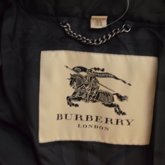 $1695 Sz S Burberry London Black Abbeydale Fur-Trimmed Hooded Belted Puffer Coat - Picture 10 of 12